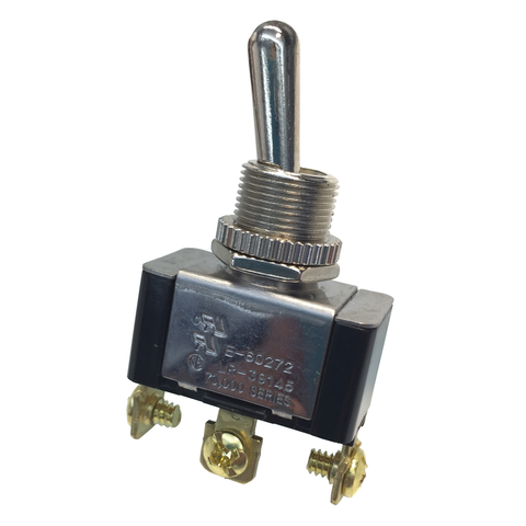 A SPDT switch - one of those little metal on / off toggle switches you see on Devices.
