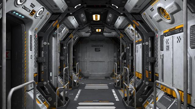 SciFi corridor mesh from Daz