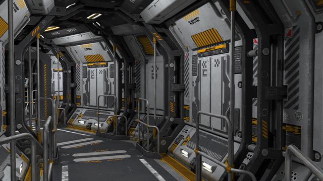 SciFi corridor mesh from Daz