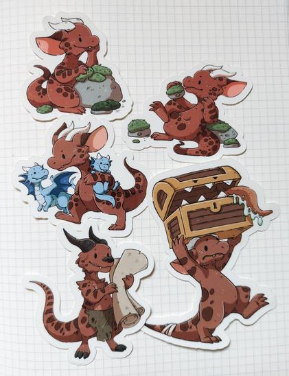 Photo of various kobold stickers