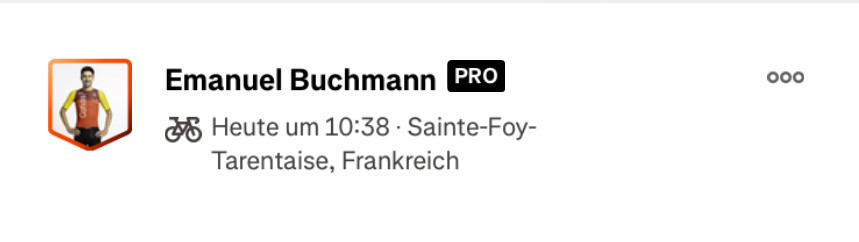 Screenshot von der Strava App auf der man das Profil des #Radprofis Emanuel Buchmann sieht.
