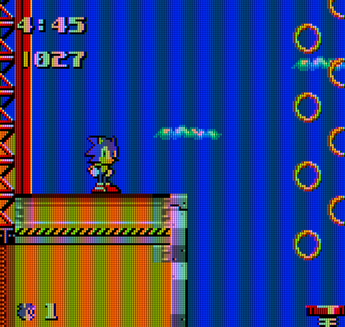 A screenshot from the Neo Geo Pocket game "Sonic the Hedgehog: Pocket Adventure".