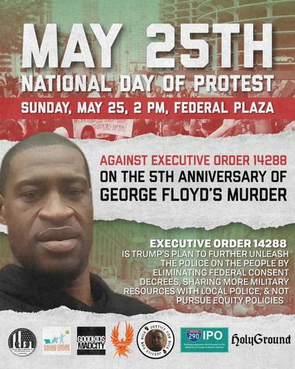 flier for protest as described