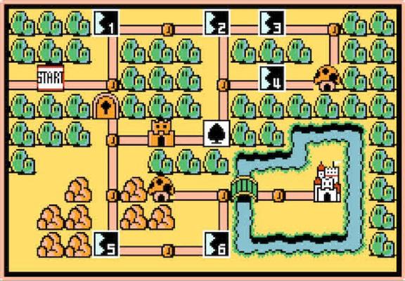 The release version of Mario 3's map for World 1 for comparison