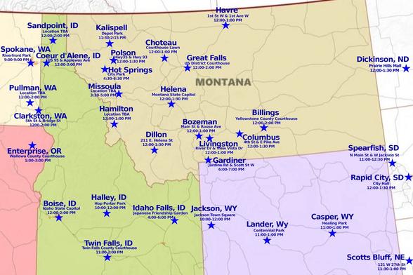 NO KINGS DAY PROTESTS - Saturday,June 14th
Added 4 Montana Towns:
Livingston, Gardiner, Choteau & Polson
Montana: 16 locations!!!
Idaho: 6 locations
Wyoming: 3 location
https://www.nokings.org/
https://www.mobilize.us/nokings/
#mtdems #mtpol #mtnews #nokings #rally
#wydems #iddems