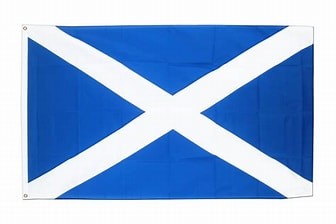 Scottish flag a blue background with a white diagonal cross...