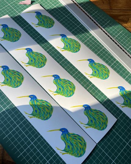 Cartes kiwi illustration pastels gras