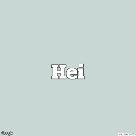 Map of Bouvet Island overlaid with a translation of the word "hello": Hei.