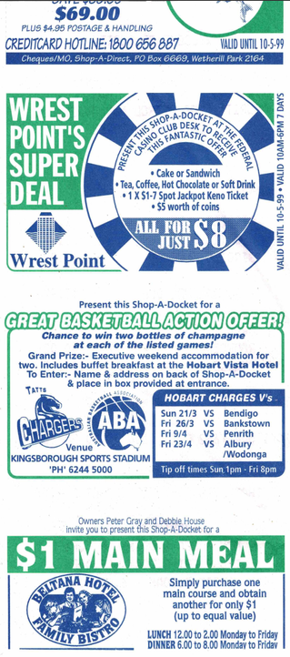 Shop-a-docket for several events where they could be used to get a discount.