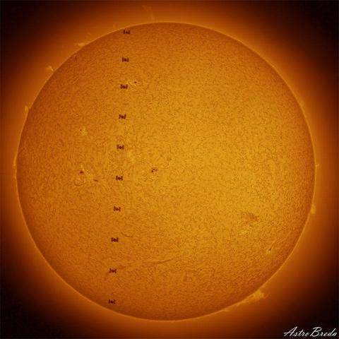 APOD for 2025-05-21 - International Space Station Crosses the Sun