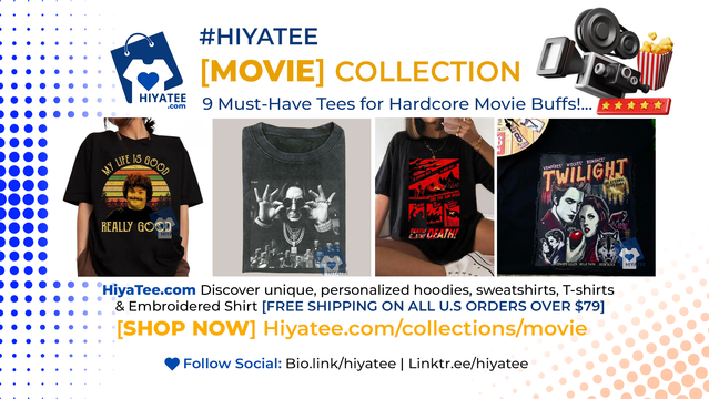 🎬 Are you a true movie buff? Don’t miss these 9 epic movie tees that’ll hit you right in the feels! From Harry Potter and LOTR to Invincible and Twilight – they're all here!

👉 Check it out now: https://hiyatee.com/blogs/news/movie-collection-9-must-have-tees-for-hardcore-movie-buffs

#Hiyatee #MovieShirt #FilmLovers #CinematicStyle #WearWhatYouLove #TeeCulture
