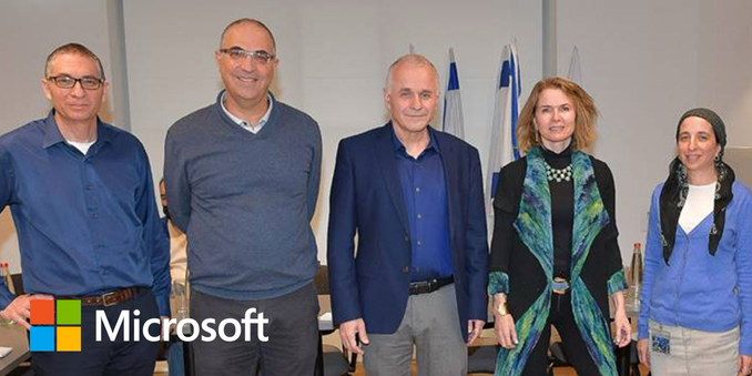 Michal Braverman-Blumenstyk, General Manager of Microsoft Israel R&D Center, along with company management visits the Hebrew University of Jerusalem