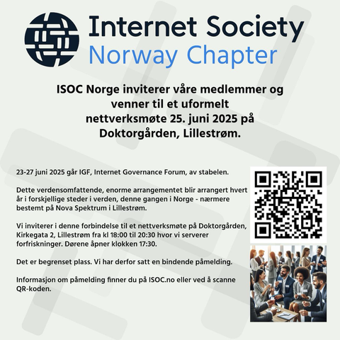 Invitation to off-site event at IGF. June 25th.