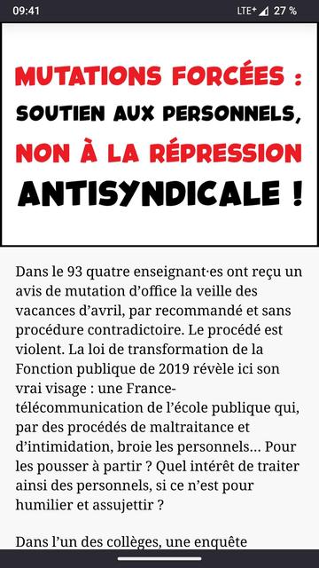 capture d'écran du texte syndical qui est dans le pouet