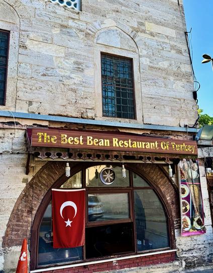 a restaurant proclaiming itself 'The Best Bean Restaurant Of Turkey'