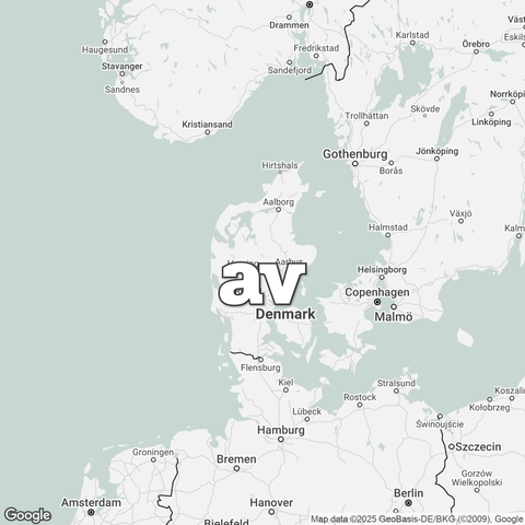 Map of Denmark overlaid with "av".