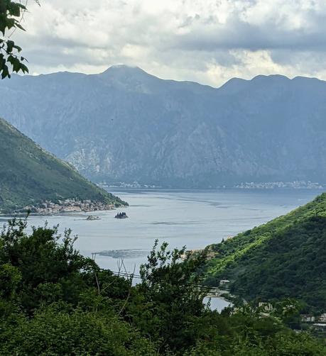 Mountainous landscape along Montenegro's Kotor Bay