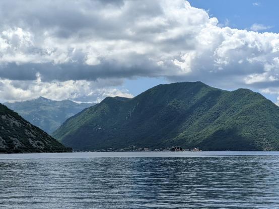 Mountainous landscape along Montenegro's Kotor Bay