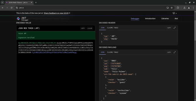 jwt.io verifying the signature of my little toy token