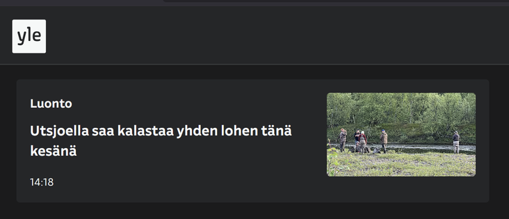 Utsjoella saa kalastaa yhden lohen tänä kesänä

YLE 2025-0522