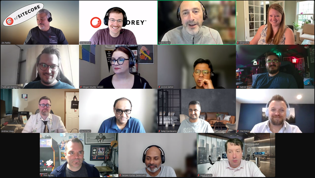 Screenshot of attendees on the May 16, 2025 #SitecoreLunch call.
