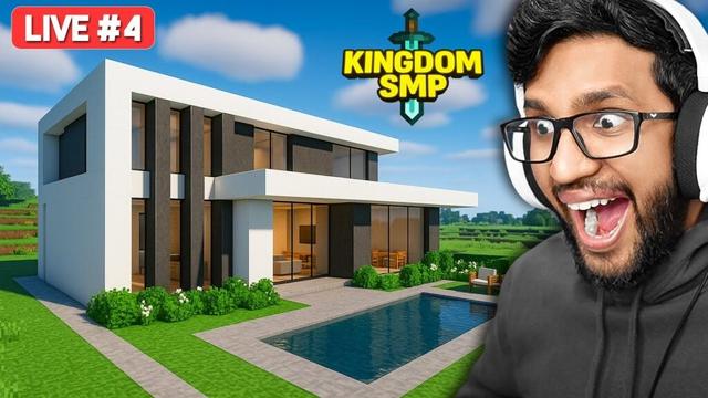 KINGDOM SMP LIVESTREAM 4 - UPGRADING MY MODERN HOUSE TO REAL MODERN HOUSE
