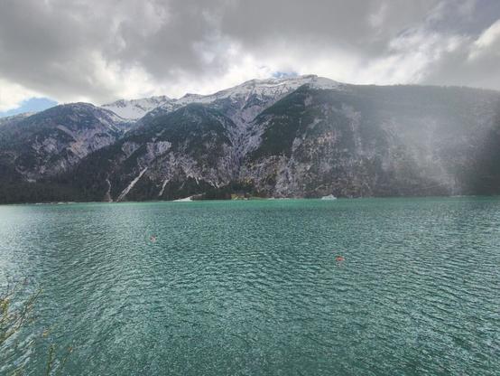 Another picture from the Achensee. The Gaisalm lies at the foot of a mountain across the lake.
