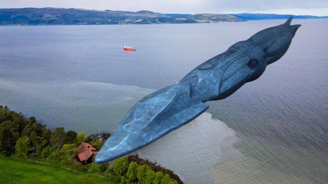 Foto des havarierten Schiffes vor Norwegen. Statt des Schiffes ist die seaQuest schlecht ins Bild montiert.