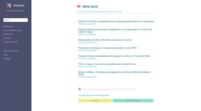 Leceur de flux (RSS, Atom, JSON) fait maison