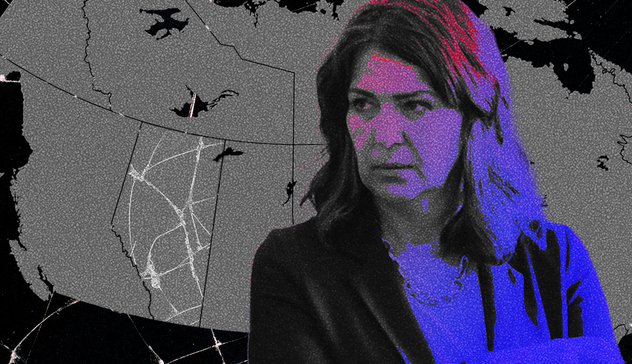 Graphic assembled by The Maple staff using photo of Danielle Smith via X/Twitter.