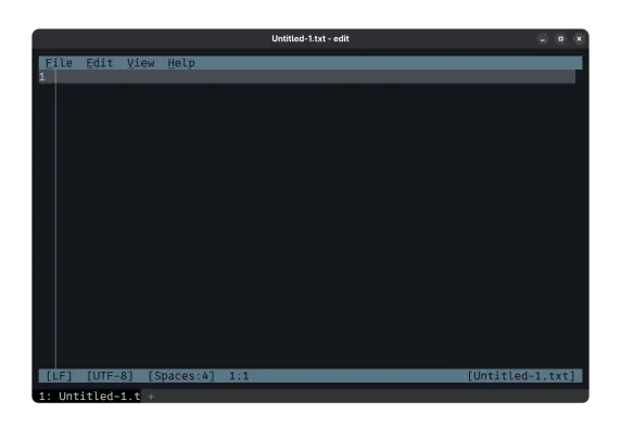 Microsoft Edit running in Wezterm on Linux