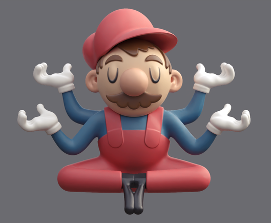 Screenshot of the SDF Modeler 3D editor, showing a cartoon-style Mario game character model in progress.