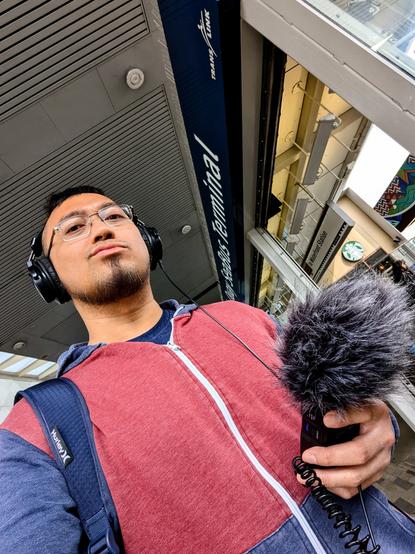 Me taking a selfie by the entrance of Lonsdale Quay -- for SeaBus passengers going to Vancouver mainland.