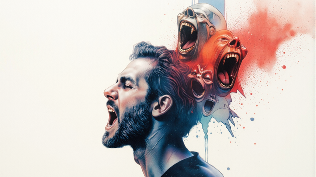 illustration of a man losing his sanity