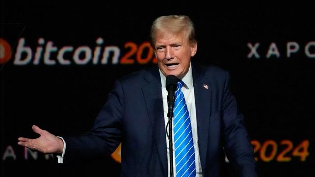 President Donald Trump speaks at the Bitcoin 2024 Conference, July 27, 2024, in Nashville, Tenn. (AP Photo/Mark Humphrey, File)