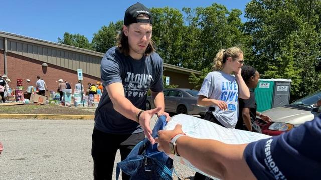 Oskar Sundqvist and the Blues front office are volunteering with debris clean up and tornado supply drives. “When you see all the pictures afterwards, it's devastating. You do whatever you can to help."