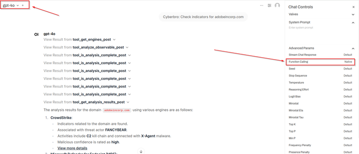 Screenshot of Open Web UI