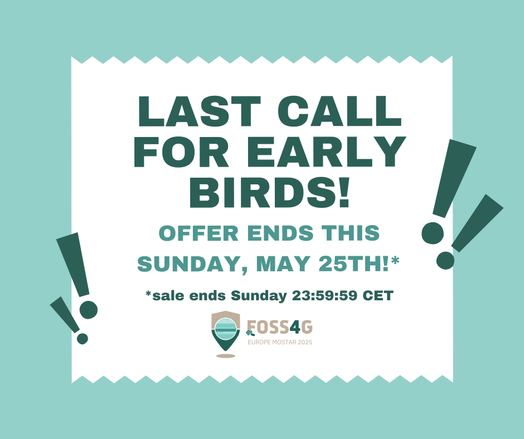 Image showing last call for early birds which ends Sunday 23:59:59 CET.
