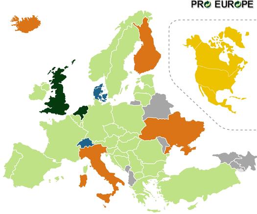 Europe map highlighting countries and their borders, emphasizing a pro-Europe perspective.
