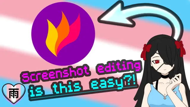 The title graphic to my flameshot video. Its my avatar holding her hand to her face with the logo in the background