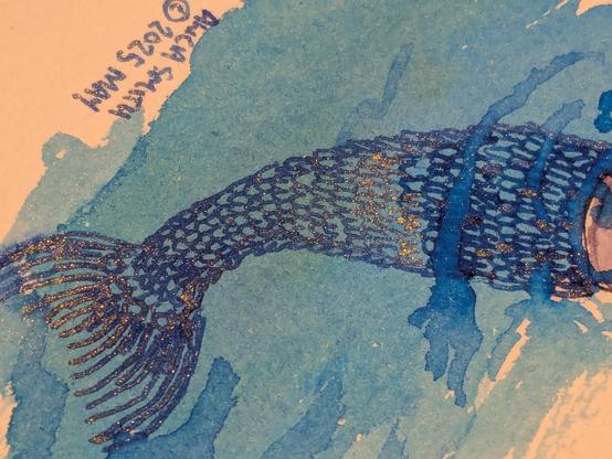 Close up of Mermaid tail showing shimmer