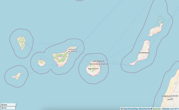 Map of the Canary Islands