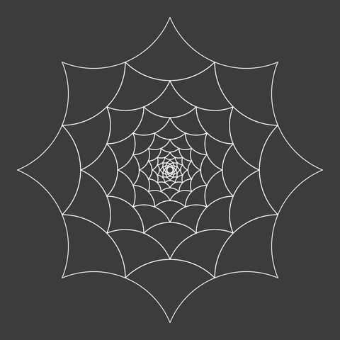 Same tiling depicting a math spider web.