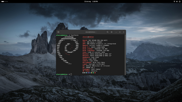 Captura de pantalla de fastfetch.