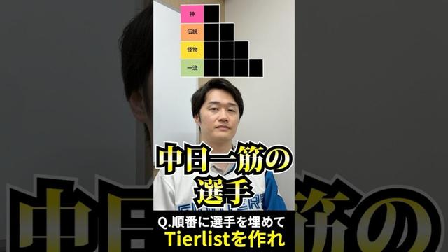 プロ野球tierを作ろう #tierlist #中日ドラゴンズ #プロ野球 #荒木雅博 #立浪和義 #大島洋平