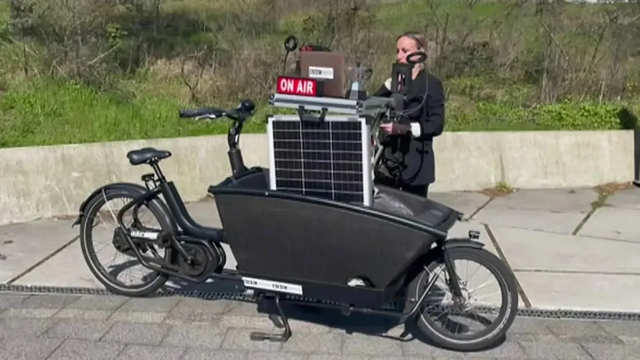 Photo. The stolen cargo bike broadcastin in Holland