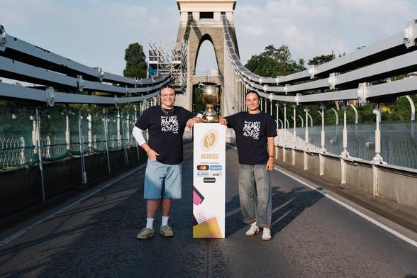 The Women's Rugby World Cup trophy in Bristol.