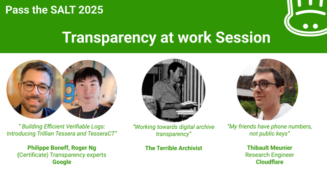 speakers of the Transparency session
