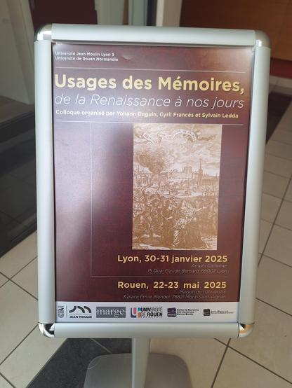 Affiche du colloque Usage des mémoires, Rouen, 22 et 23 mai 2025