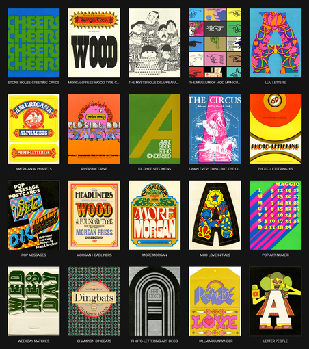 Twenty covers of Vintage Display Typography, Hand-Lettering, and Printer’s Ornaments.